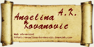 Angelina Kovanović vizit kartica